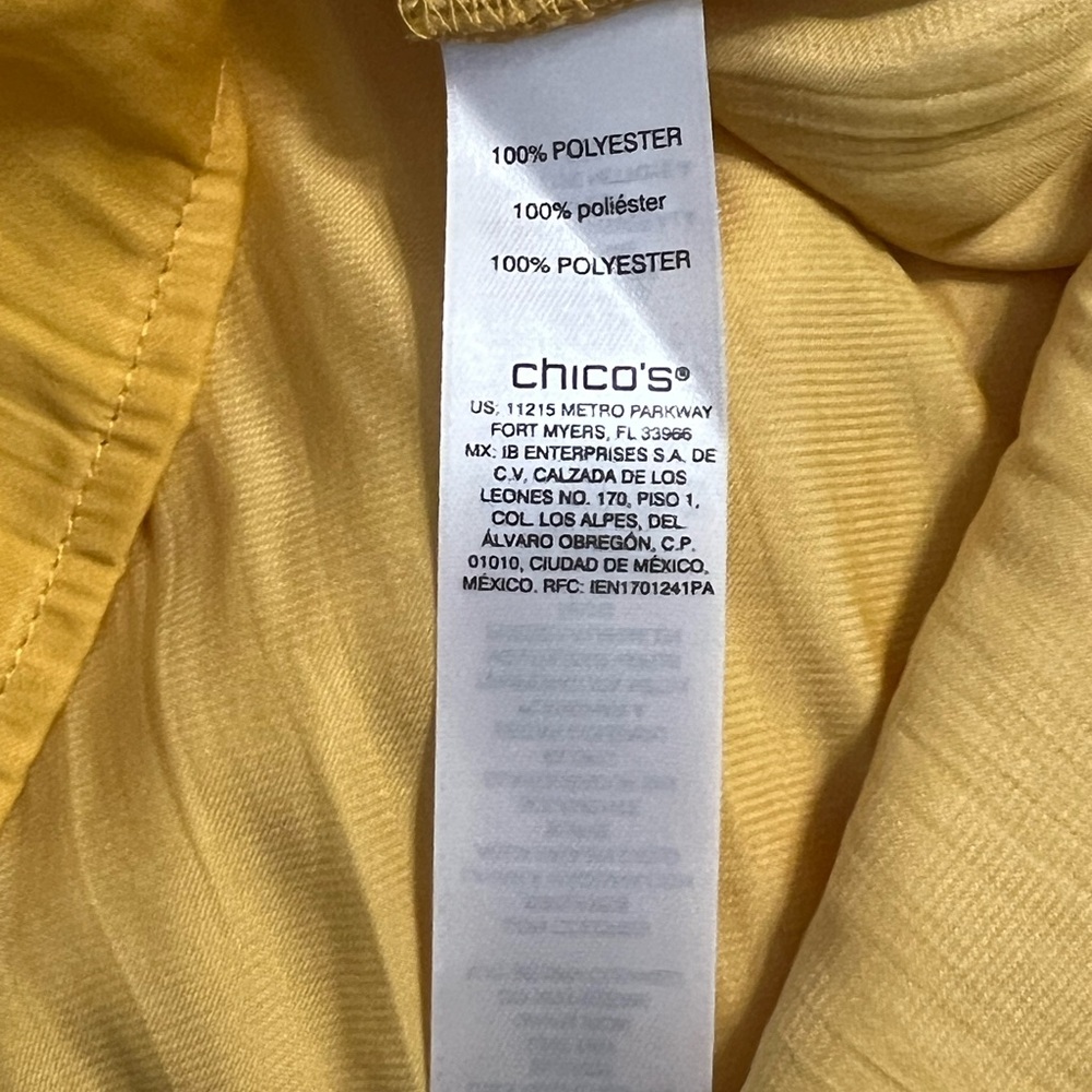 Chico's Gold/Yellow Blouse - Size 2 (L/12) - Picture 6 of 7